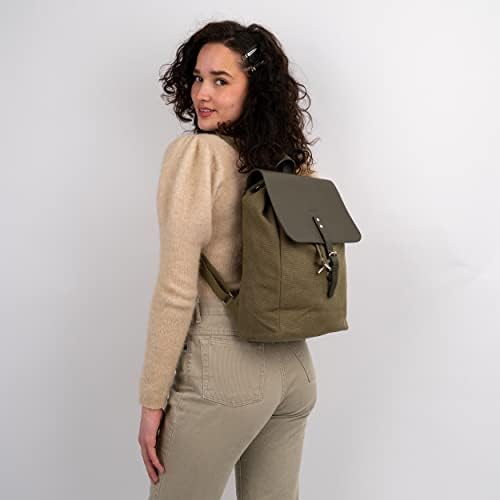 elegancki-plecak-damski-816wou-1.jpg Expatrié Anouk plecak damski, elegancki, mały plecak dzienny do miasta plecak damski, mały, 10 l, płótno i skóra, odporny na działanie wody, zielony, jeden rozmiar : Amazon.pl: Moda - obrazek 1