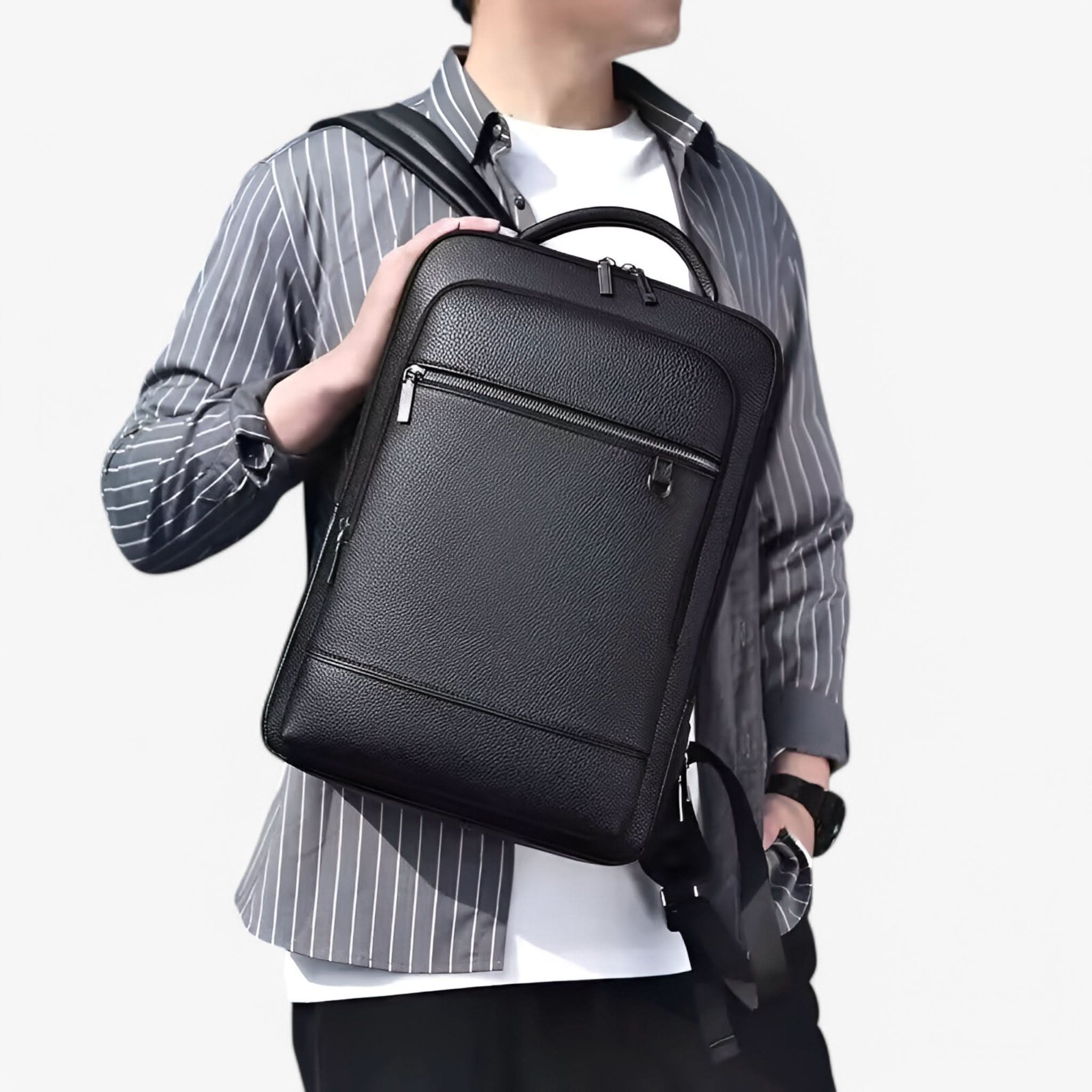 elegancki-plecak-na-laptopa-747ekm-1.jpg Elegancki Plecak Skórzany na Laptopa 15,6 cala z Portem USB – Stylowy – Evelior - obrazek 1