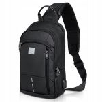 Mały plecak męski na jedno ramię Torba crossbody Wodoodporna Czarna USB