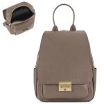 Plecaki damskie eleganckie skóra naturalna taupe • Cena • Opinie Allegro