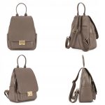 Plecaki damskie eleganckie skóra naturalna taupe