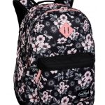 Plecak miejski damski vintage CoolPack HELEN czarny kwiaty kostka BLIS