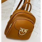 Plecak damski skórzany a'la Pinko taupe camel | Plecaki damskie skórzane