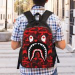 Backpack Bape Bags Backpack Bape Unisex Bape Shark Camo Backpacks School Bag Bookbag