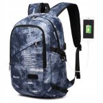 Plecak do Liceum Sportowy na Laptopa 15,6 USB A4 Wodoodporny Compact