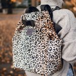 Torbo Plecak Fotograficzny XL Torba na aparat Panterka welur vegan