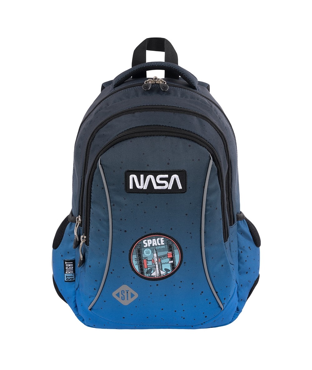 plecak-pierwszoklasisty-819ljk-1.jpg Plecak szkolny dla pierwszoklasisty NASA ST.RIGHT SPACE MOON kosmos naszywki BP26 P24 - obrazek 1