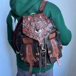 Plecak skórzany męski Wolf Plecak skórzany portfel męski Plecaki skórzane męskie Plecak podróżny Torba skórzana męska Prezent urodzinowy dla niego Etsy Polska