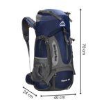 Plecak turystyczny 60 L trekkingowy wielofunkcyjny z gwizdkiem granatowy CS0129 | SPORTSERVICE.PL