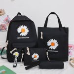 Kup 4 sztuk/zestaw Plecaki szkolne Tornister Daisy Canvas dla nastolatków Dziewczyny Student Book Bag w cenie od 59 | Joom