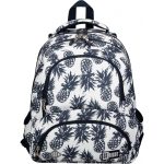 Plecak dla nastolatek w ananasy ST.RIGHT PINEAPPLES BP07 czarno biały St.Majewski plecak tornister.pl