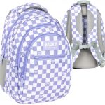 ZESTAW 5 el. Plecak szkolny młodzieżowy BackUP 26 L SZACHOWNICA FIOLET | Tornistry.com.pl