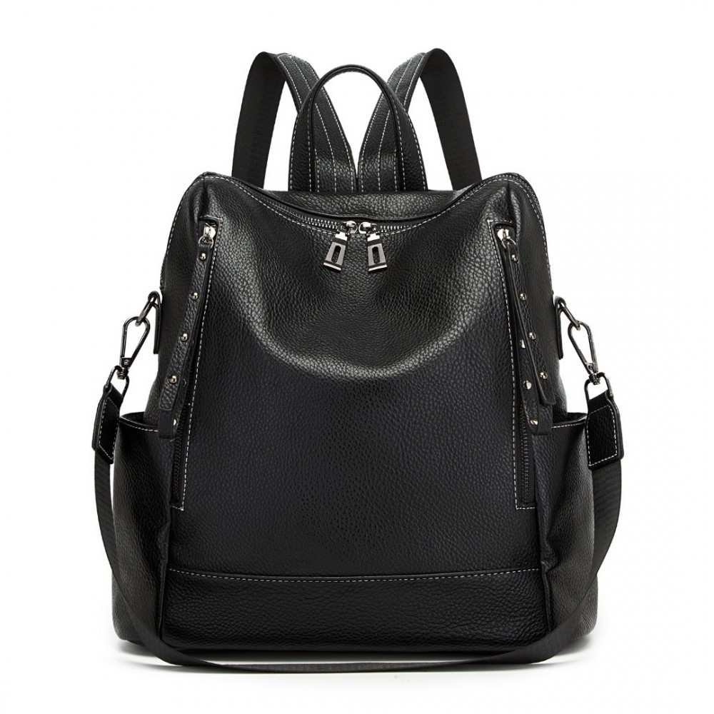 torba-plecak-2w1-damska-617opo-1.jpg Czarny Elegancki Plecak i Torebka damska 2w1 Skóra Ekologiczna Rave - obrazek 1